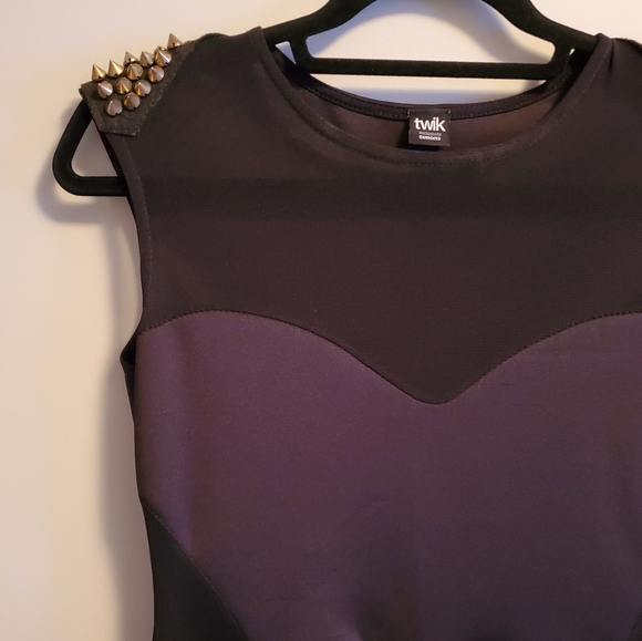 Twik Black Peplum Cocktail Dress - Picture 2 of 6